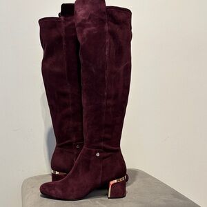 DKNY Elegant Burgundy Knee-High Boots